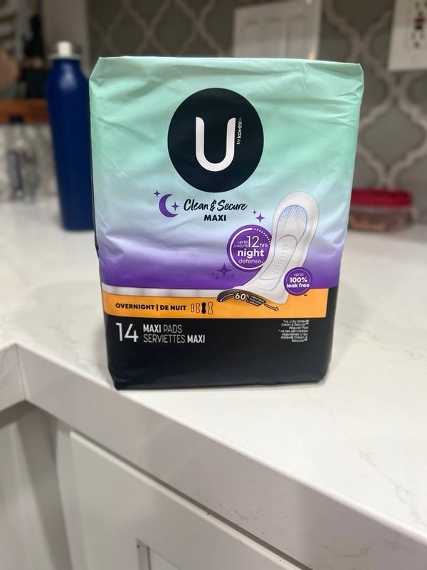 U by Kotex Security Overnight Maxipad, 11-Hour Protection Feminine