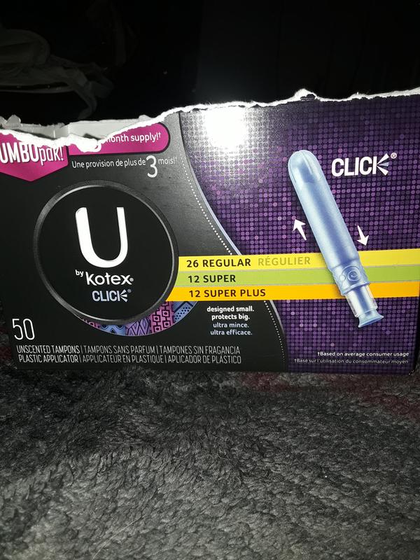 U by Kotex Click Compact Tampons Regular Absorbency Unscented, 32