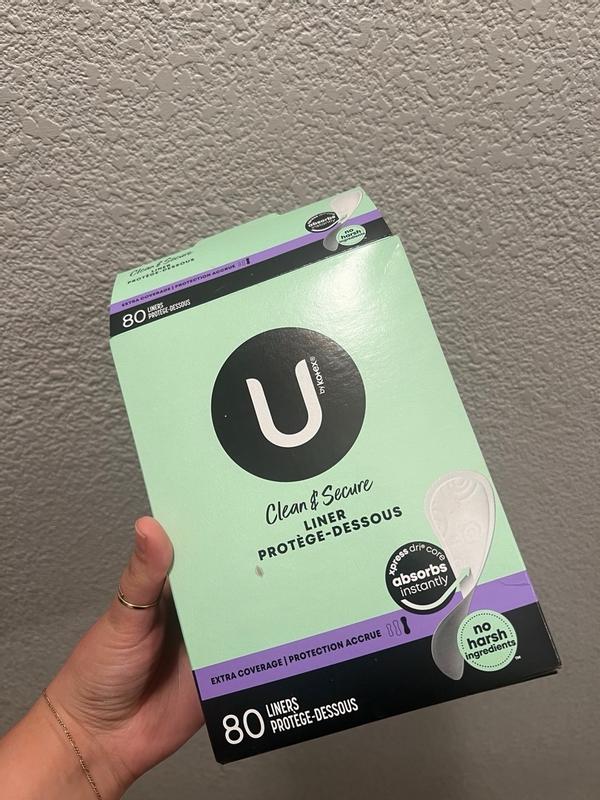 U by Kotex Clean & Secure Panty Liners, Light Absorbency, Extra 