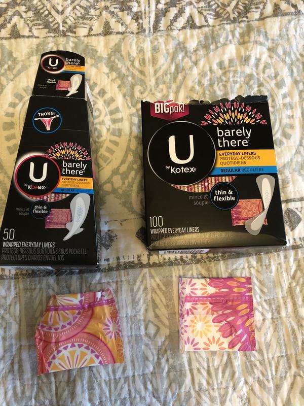  U by Kotex Barely There Thong Pantiliners 50 ea (Pack of 3) :  Health & Household