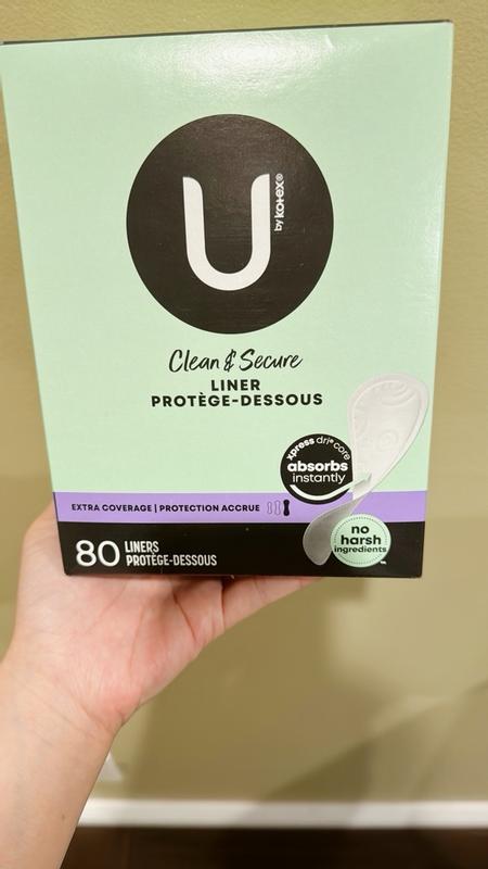 U by Kotex Clean & Secure Panty Liners, Light Absorbency, Extra