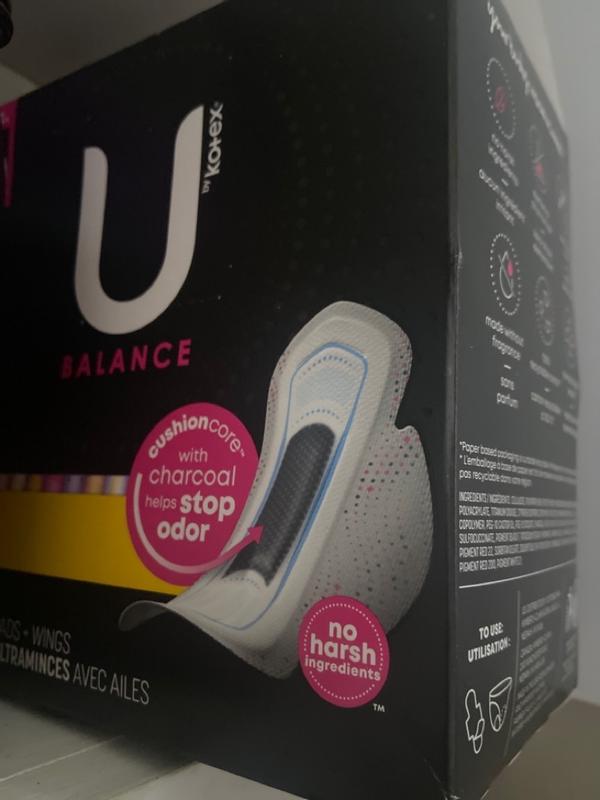 Balance Ultra Thin Overnight Pads with Wings, 13 units – U by Kotex : Pads  and cup