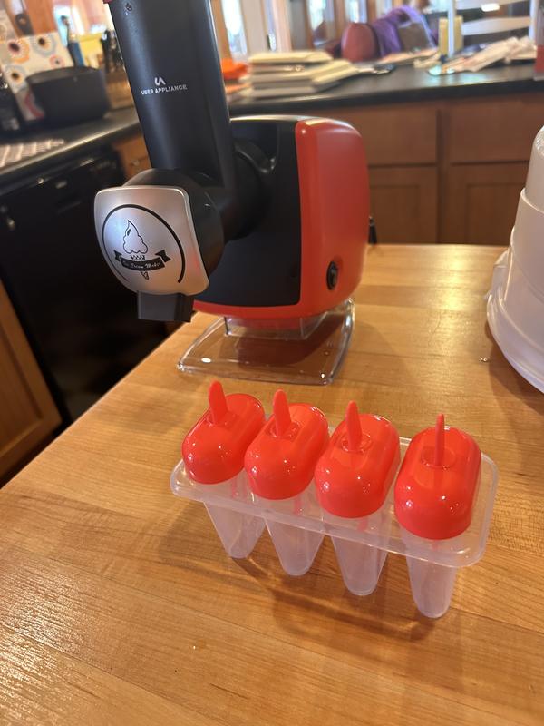 Our new sorbet maker —freshly frozen fruit!! No added sugar!!