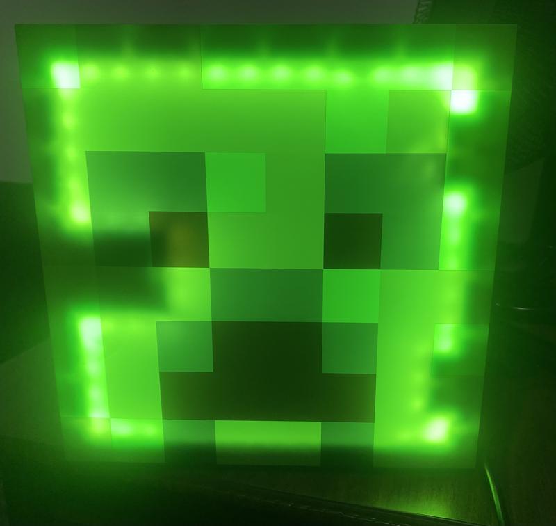 Minecraft Green Creeper 9 Can Mini Fridge 6.7L 1 Door Ambient Lighting 10.4  in H 10 in W 10 in D 