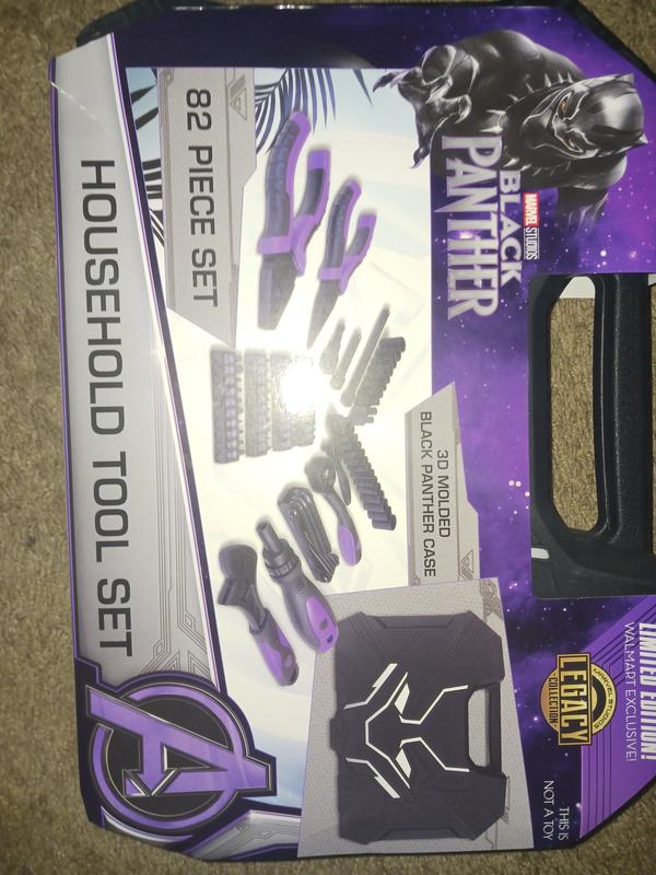 Marvel Black Panther 82pc Giftable Tool Set with Socket Set and Hand Tools. Purple Edition