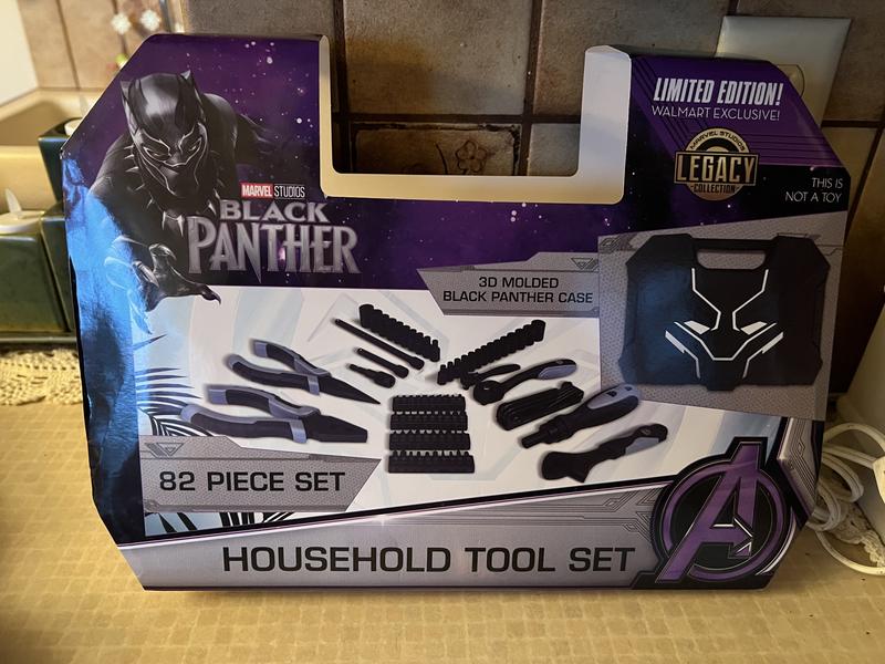 Marvel Black Panther 82pc Giftable Tool Set with Socket Set and Hand Tools. Purple Edition