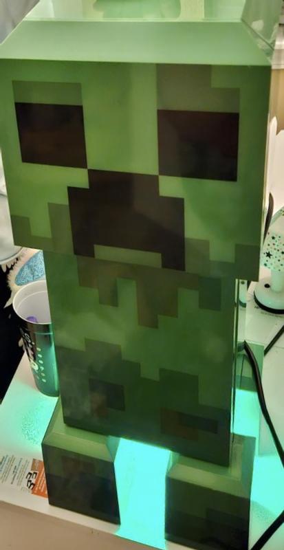 Minecraft Green Creeper Body 12 Can Mini Fridge 8L 2 Door Ambient Lighting  25.2 H 9.5 W 9.1 D 