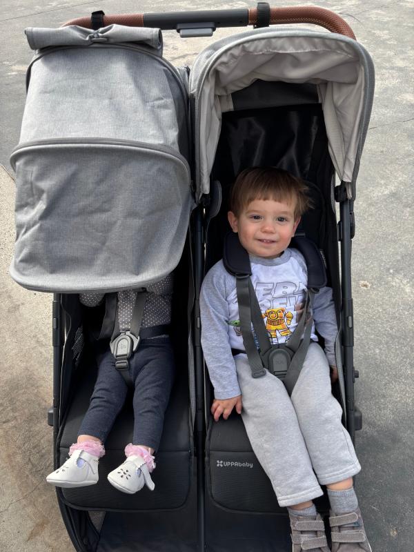 Large canopy to protect smaller child from sunlight