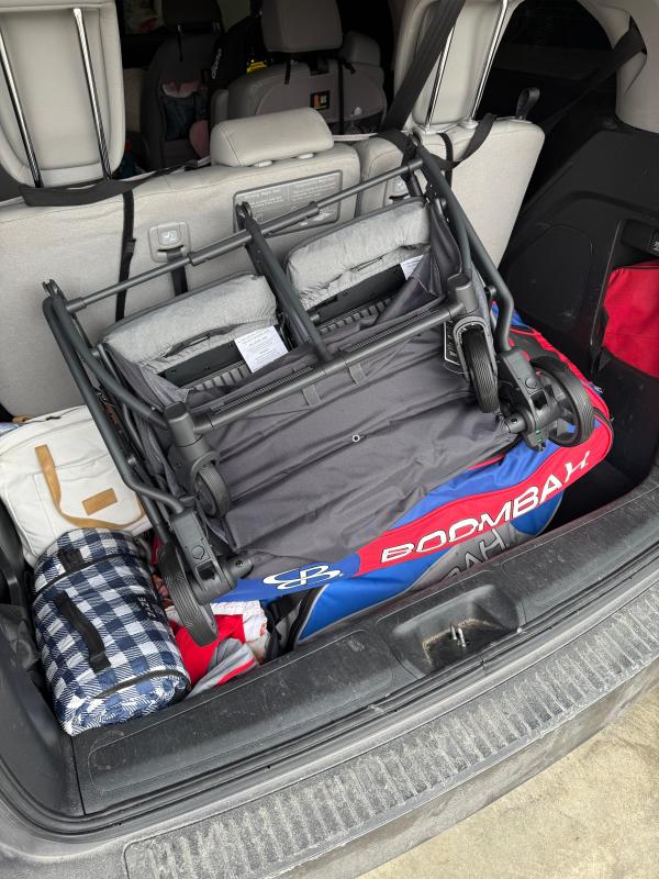 2 big baseball bags, extras and the stroller fit in my Honda Odyssey