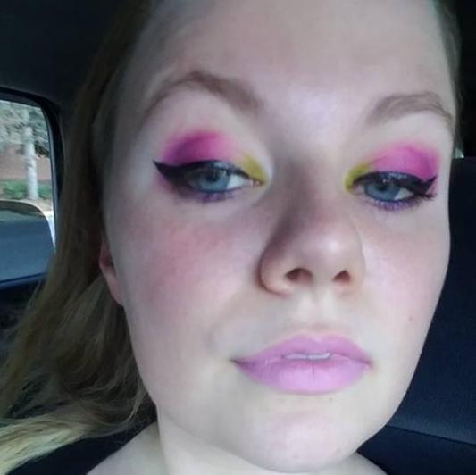 I used Vice Lipstick (Double Team) on my lips, on my eyes I used Electric Pallet (Thrash, Savage, Jilted, Urban from inner corner to outer corner and Urban below the eye).