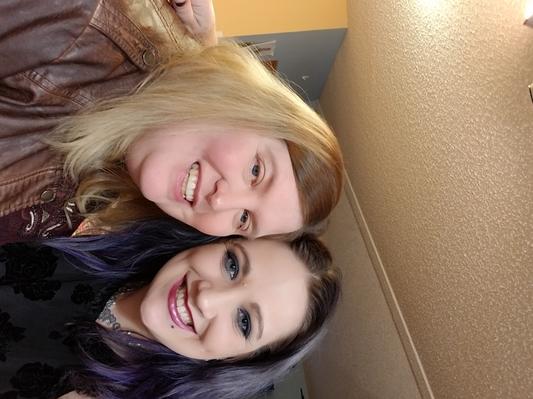 I am in the silver hair. This was after wearing make up for over 12hrs. Colors still look amazing