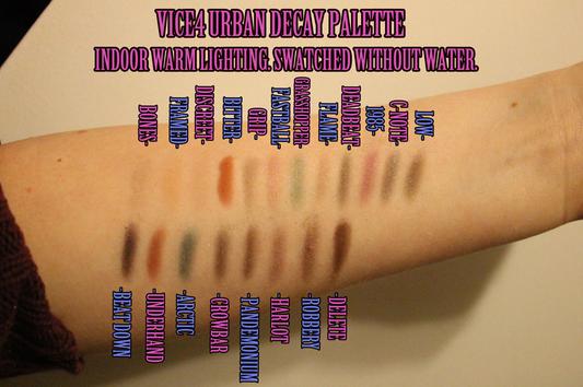 Swatches in warm light no water