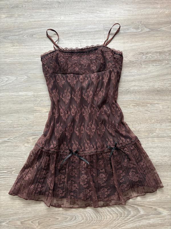 Kimchi Blue Alice Lace Drop Waist Mini Dress