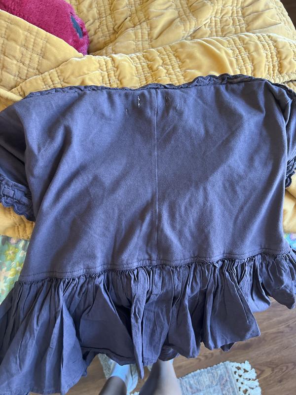 ecote olive ruffled drop waist milkmaid mini dress Ecote Ruffled Drop Waist Milkmaid Mini Dress in Gray