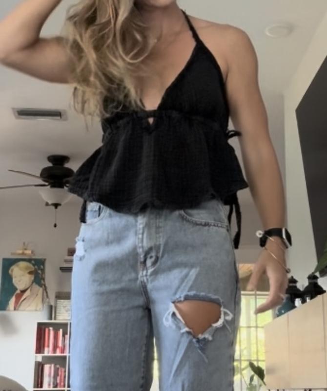 Out From Under Ocean Air Gauze Halter Babydoll Cami