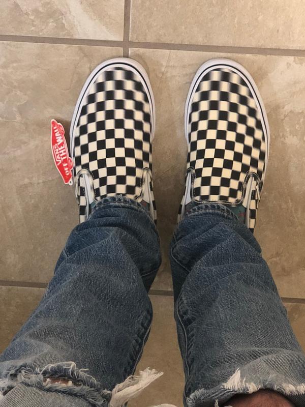 vans slip on blur chex skate shoe