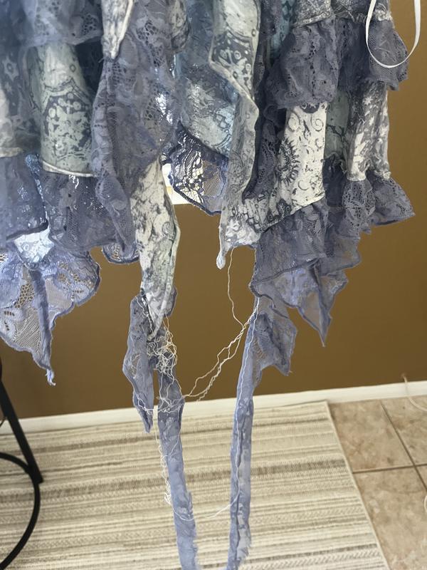 Kimchi Blue Asterid Lace Trim Asymmetric Babydoll Cami