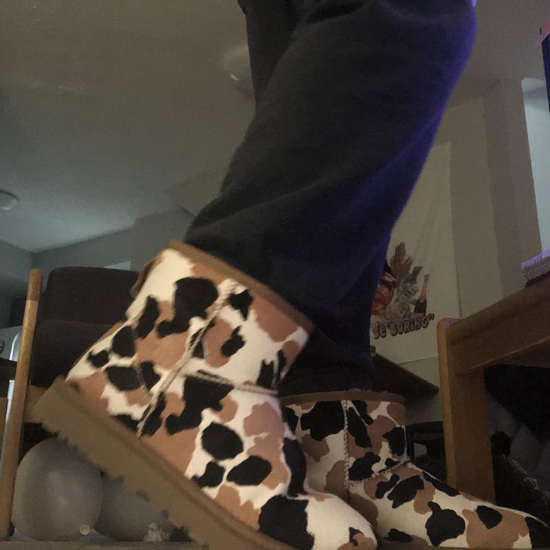 UGG Classic Mini Cow Print Calf Hair Boot | Urban Outfitters UGG Classic Mini Cow Print Calf Hair Boot | Urban Outfitters