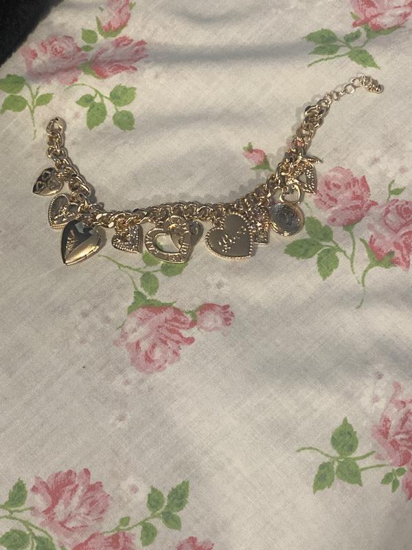 Charlie  Gold Heart Charm Bracelet