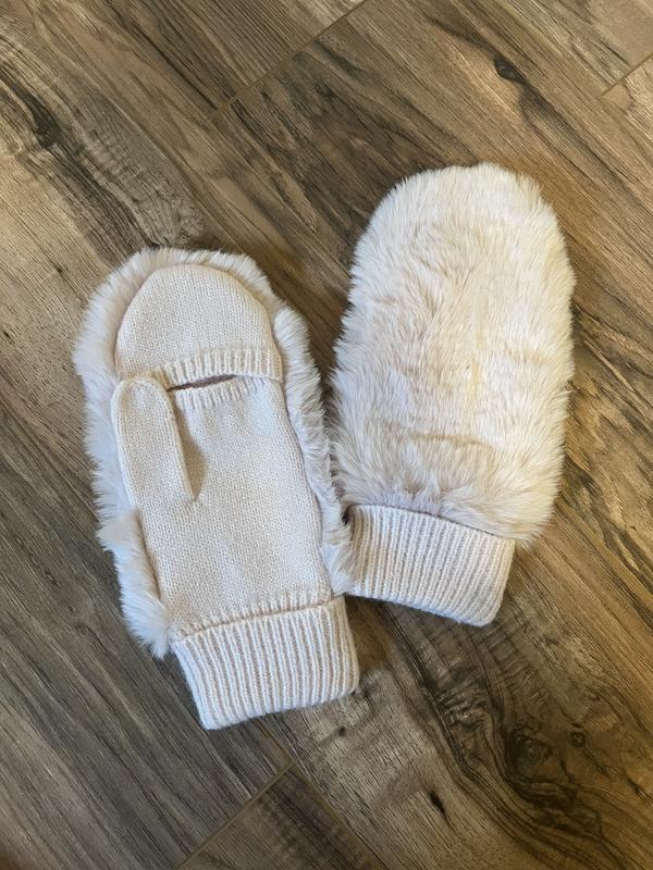 Fuzzy Faux Fur Convertible Mitten