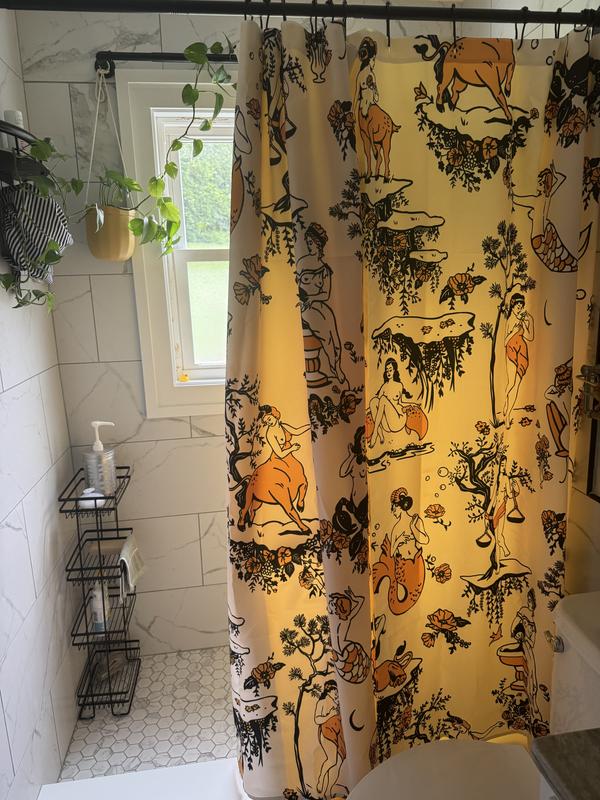 Mermaid Toile Patterned Shower Curtain