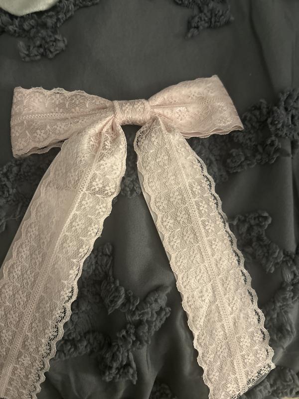 Dolly Satin Lace Hair Bow Barrette
