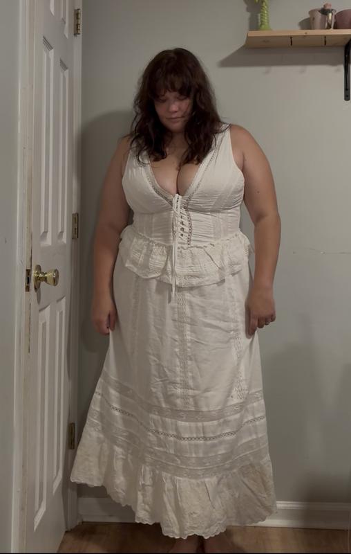 uo perfectly victorian lace trim corset midi dress UO Perfectly Victorian Lace Trim Corset Midi Dress
