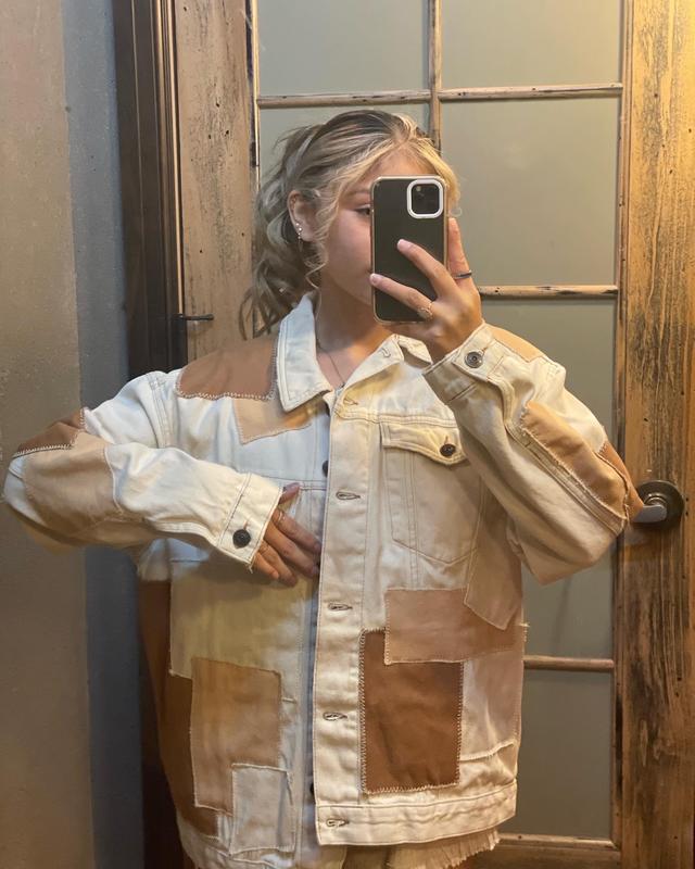 ジャケット・アウター aurora-boutique Patchwork Denim Jacket ジャケット・アウター aurora-boutique Patchwork Denim Jacket