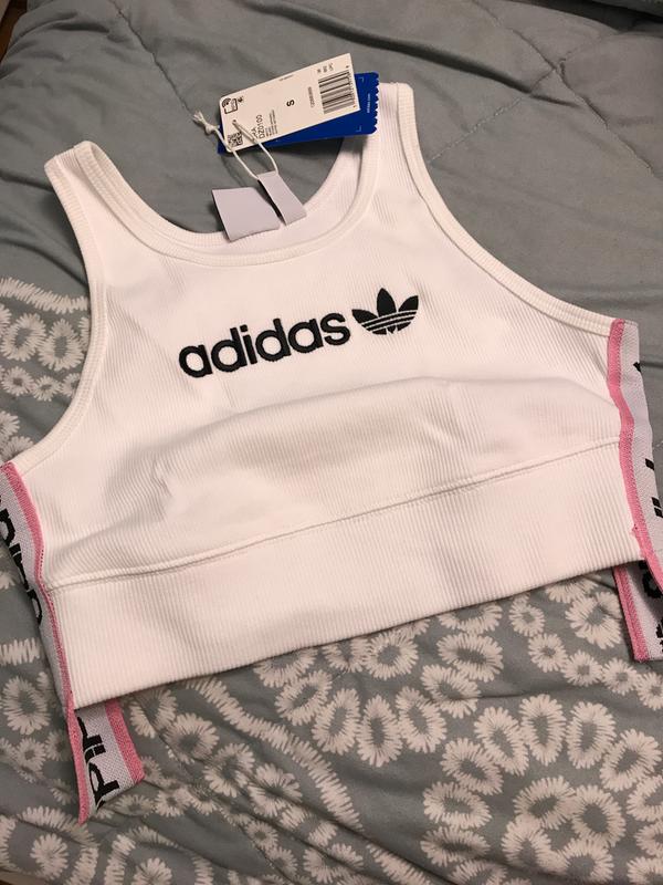 cropped ribbed bra top adidas