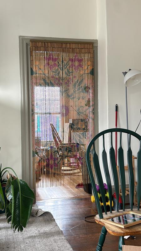Rosa Floral Bamboo Beaded Curtain | Urban Outfitters
