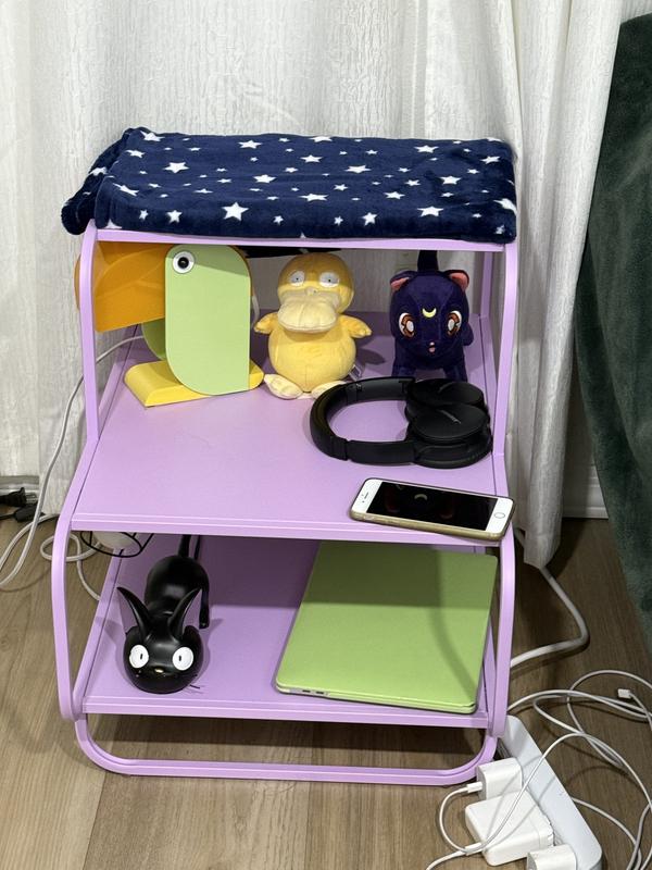Alana Metal 3-Tiered Side Table/Nightstand