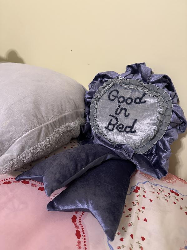 Trophy Ribbon Shape Velvet Throw Pillow