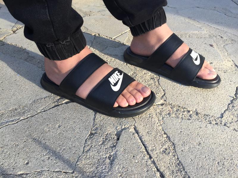 double strap nike slides men's