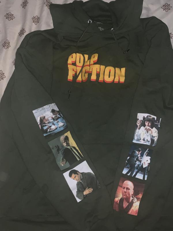Pulp Fiction Puff Print Hoodie Sweatshirt | Urban Outfitters