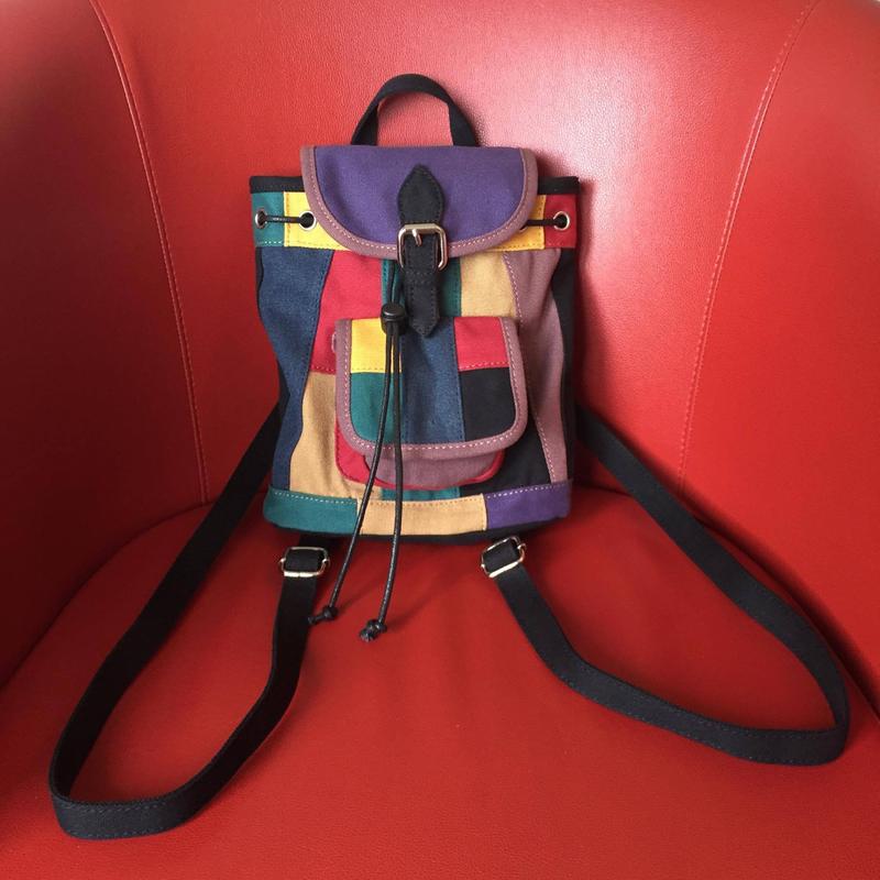 Mini Canvas Patchwork Backpack | Urban Outfitters