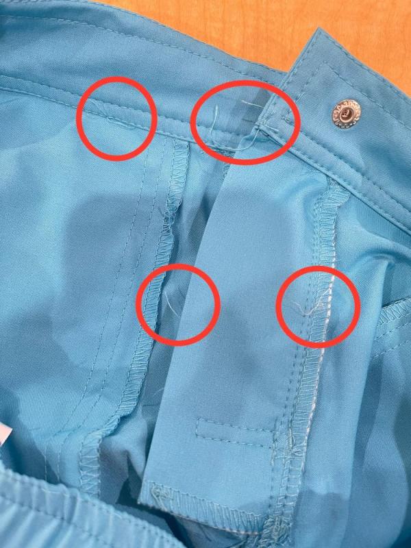 Customer photo for "Very poor sewing job"