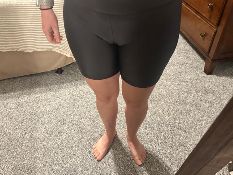 Customer photo for "I like these, but camel toe is a problem"