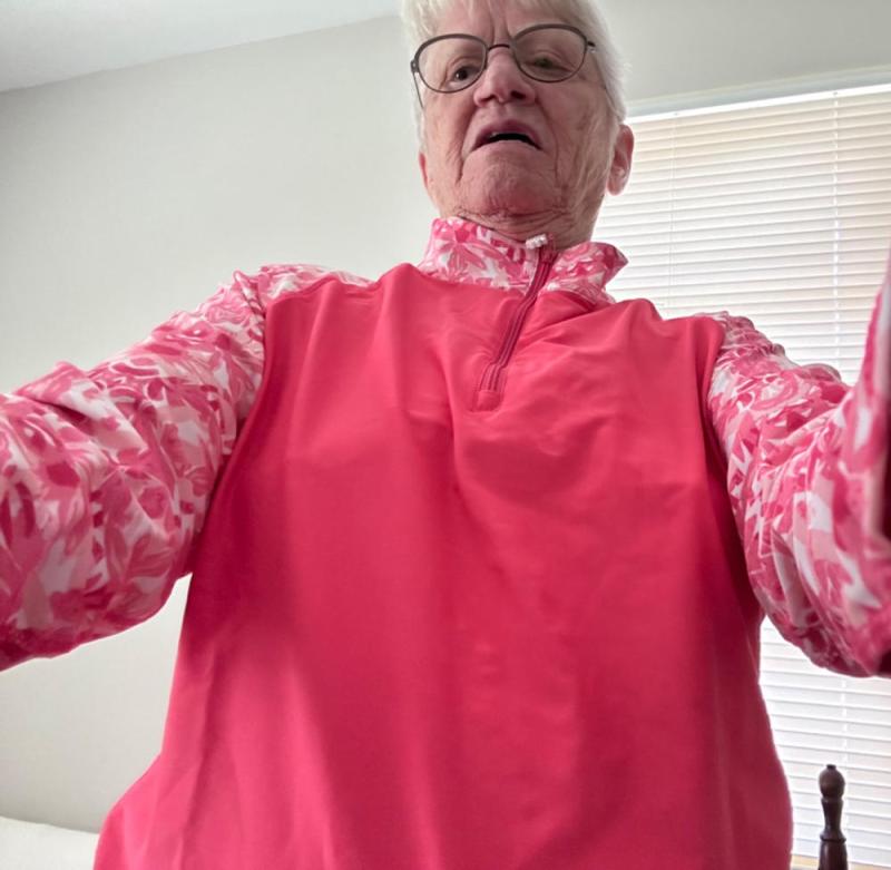 Customer photo for "Quarter zip womens shirt"