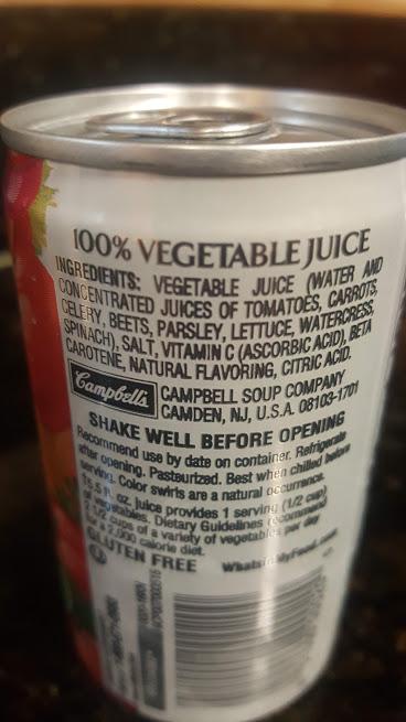 V8 Vegetable Juice Nutrition Facts Spicy V8 Ingredients V8 Spicy