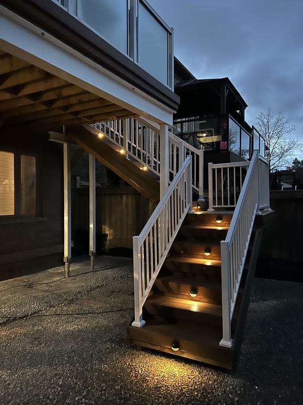 VOLT 300-Lumen 3-Watt Black Low Voltage Plug LED Outdoor Deck Light ...