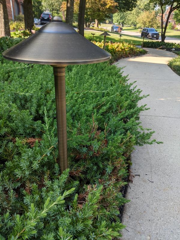 Flat Hat Black Brass Path Light (5