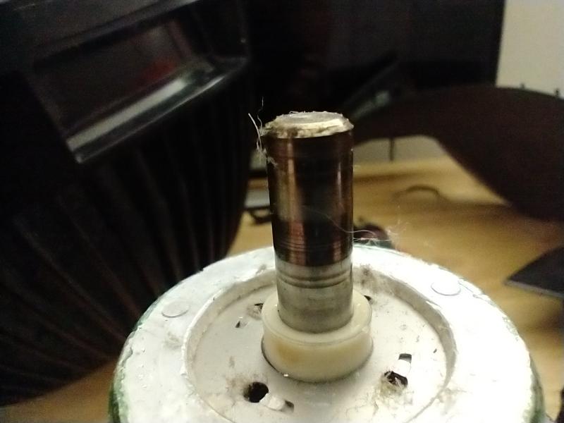 end of shaft - notice color change - very overheated