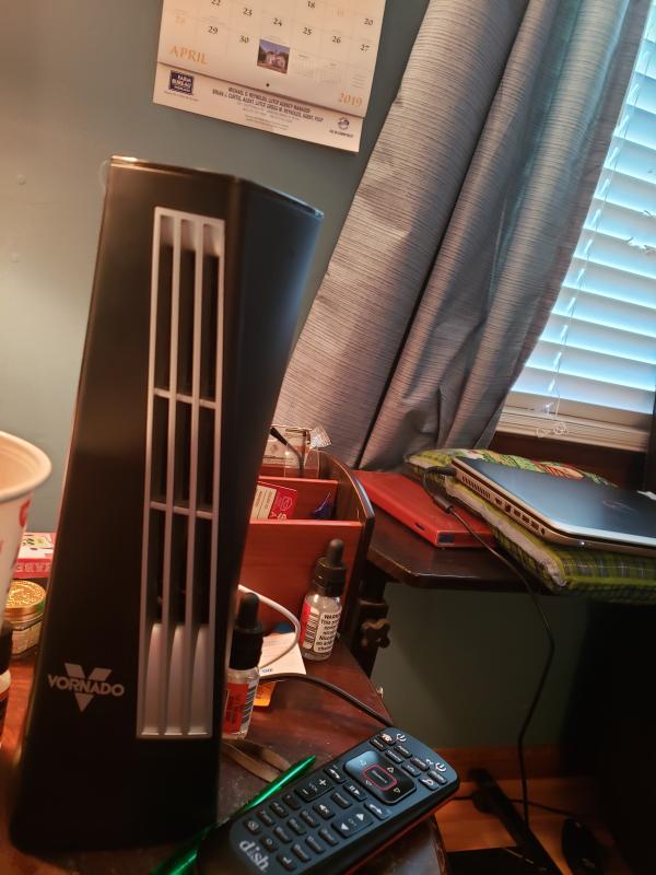 Fan by my side of the couch!