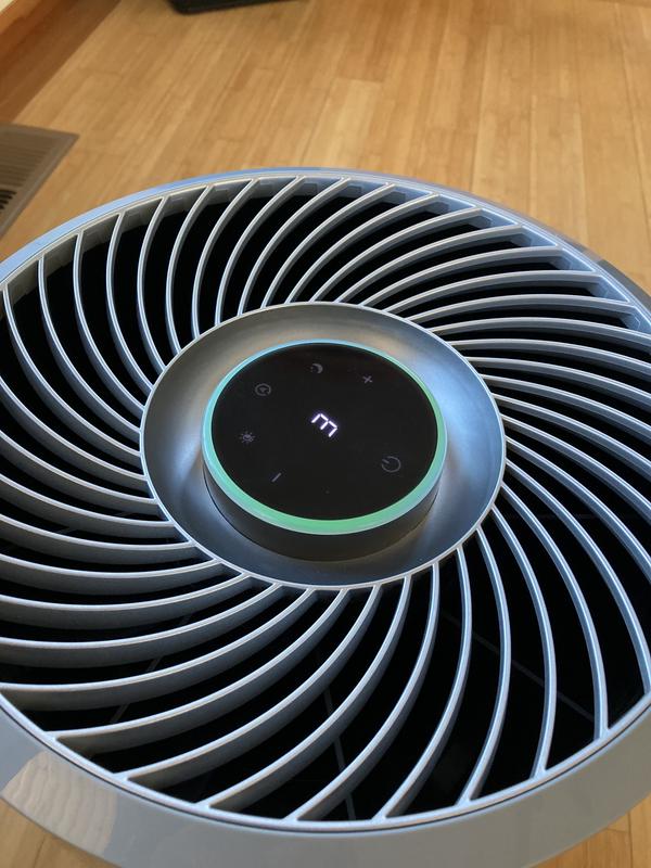 Top with controls and air quality indicator