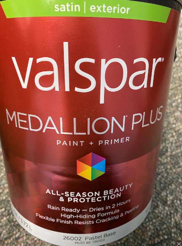 Valspar Medallion 100% Acrylic Paint & Primer Semi-Gloss Exterior House  Paint, Pastel Base, 1 Qt.