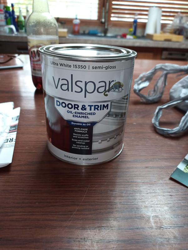 Valspar Semi-gloss Oil-based Interior/Exterior Door and Trim Paint  (1-quart) in the Door & Trim Paint department at