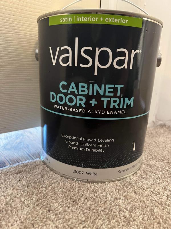 Valspar Satin White Enamel Oil-based Interior Paint (1-Gallon) in