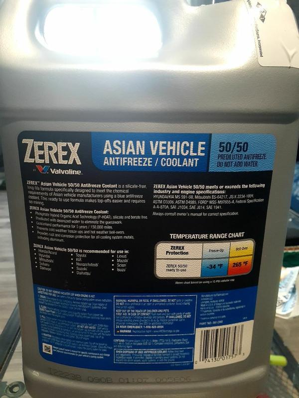 Shop Zerex Asian Vehicle Blue 50/50 Prediluted Antifreeze