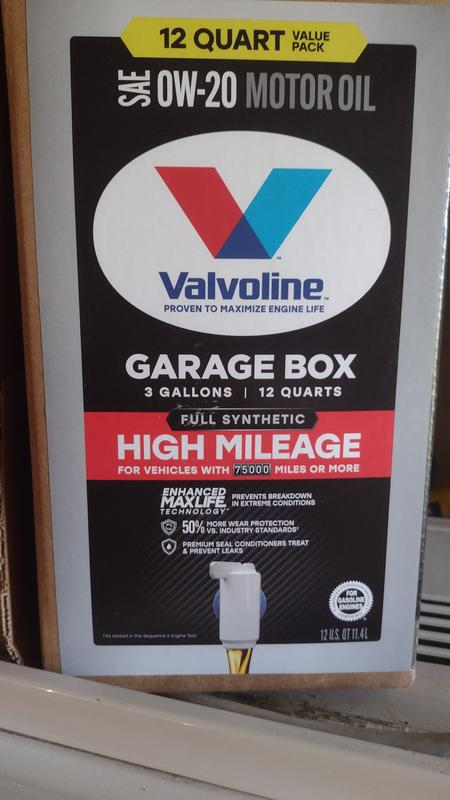  Valvoline - Aceite de motor sintético completo de alto millaje  con tecnología MaxLife SAE 0W-20 de 5 cuartos de galón (modelo: 852399) :  Valvoline: Automotriz