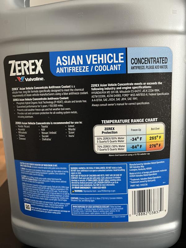 Shop Zerex Asian Vehicle Blue Concentrate Antifreeze | Valvoline